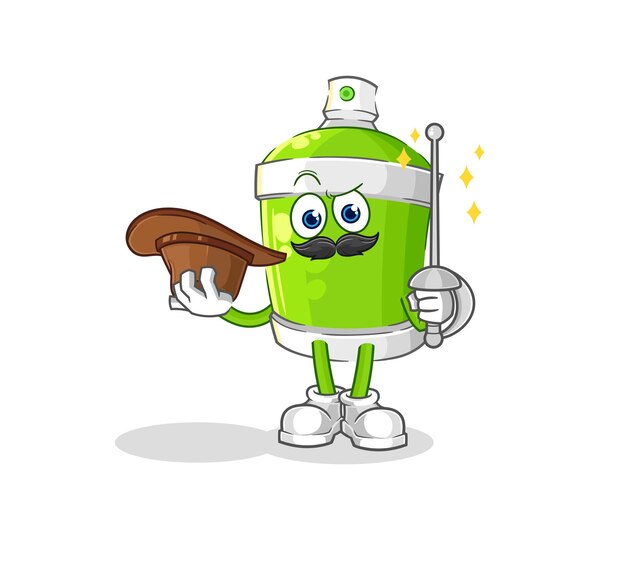 Spray paint fencer character cartoon mascot vector