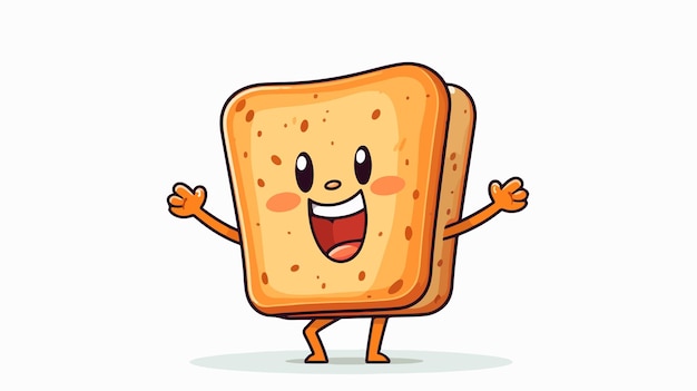 Spread Toast Cartoon Character Vector Illustration