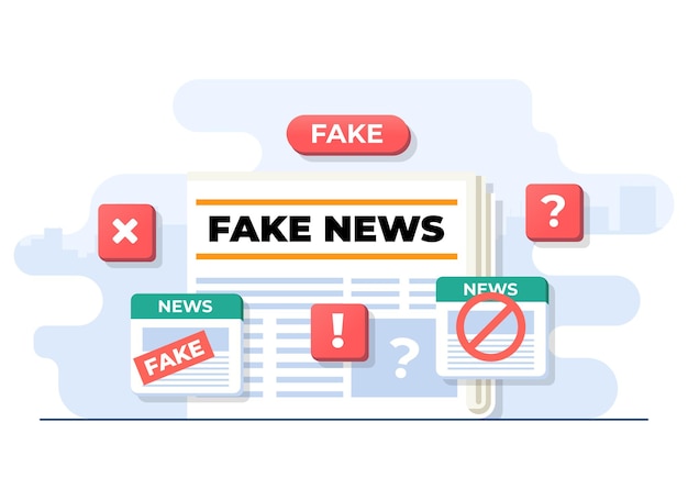 Vector spreading fake news concept