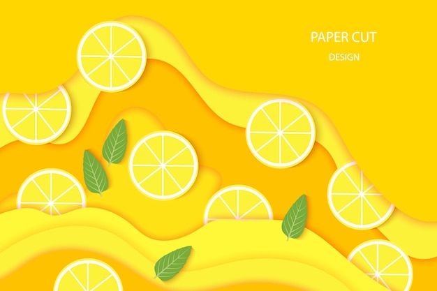 Spreading Orange or Lemon Juice Fruit Slices . Healthy Food Concept.Art cut illustration for website template.