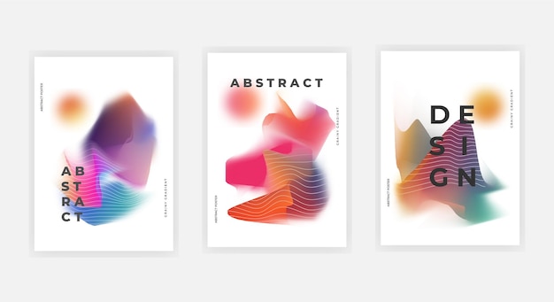 Spring abstract gradient blur poster set