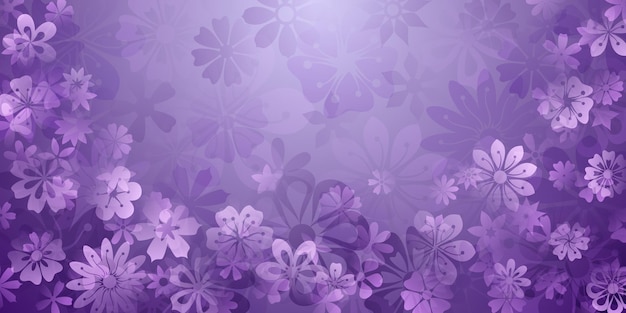 Spring background of various flowers in purple colors