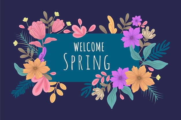 Spring background with floral theme