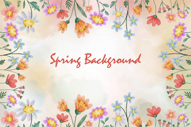 spring background with watercolor flower