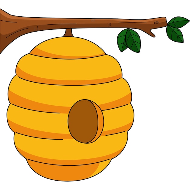 Spring Beehive Cartoon Colored Clipart