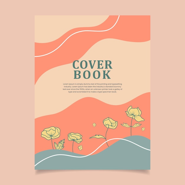 Vector spring book cover with floral abstract ornament