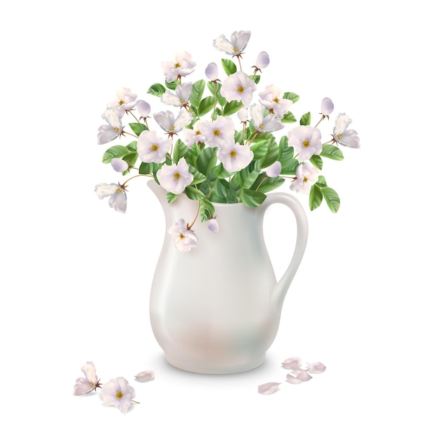 Spring bouquet in ceramic jug