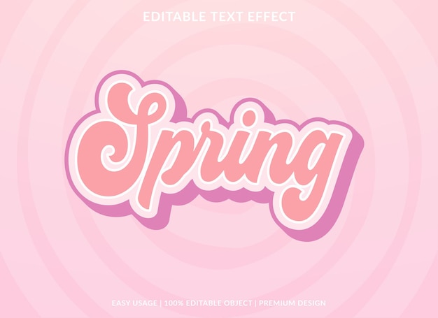 spring editable text effect template