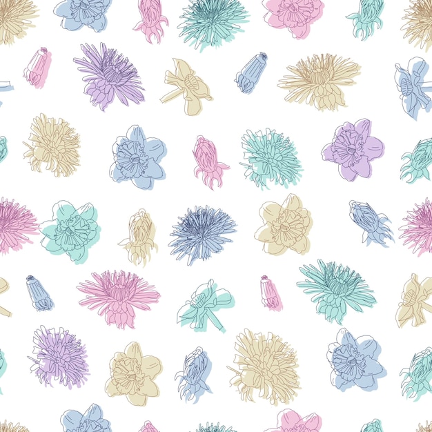 Spring Floral botanical seamless pattern background suitable with summer blossom flowers for fashion prints graphics backgrounds and crafts