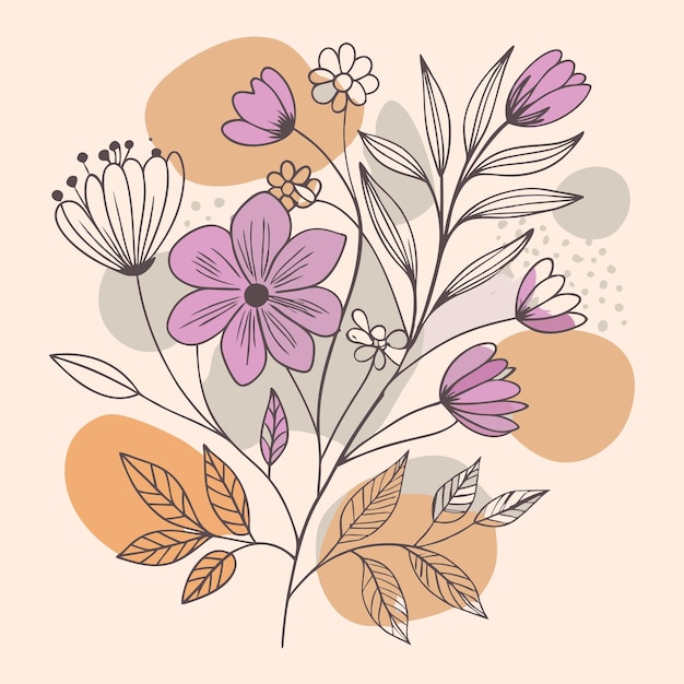 Vector spring floral greeting card vector illustrations