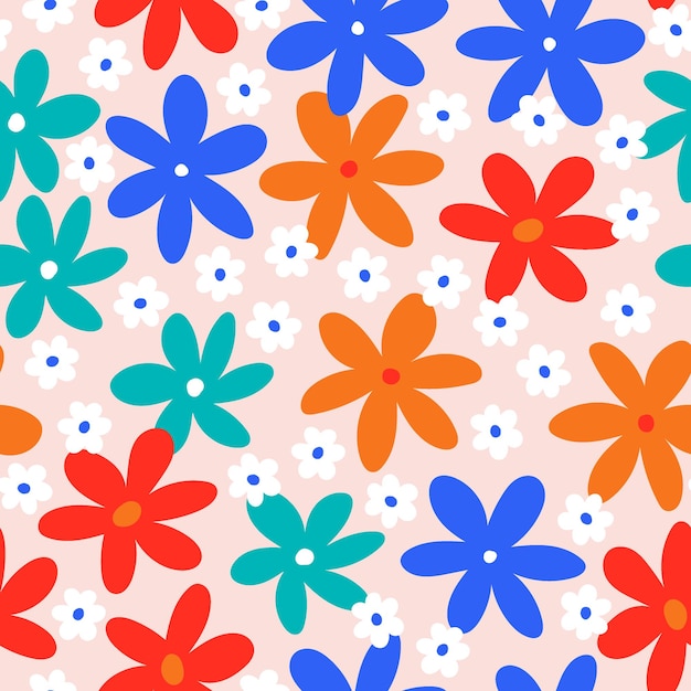 Spring floral seamless pattern. Floral repeat pattern. Spring seamless pattern