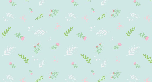 Spring Floral Vector Seamless Pattern