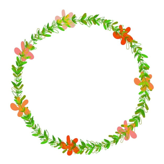 Spring Floral Wreath Frame Vector