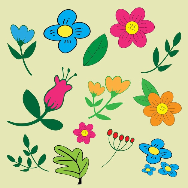 The spring flower collection vector imagexA