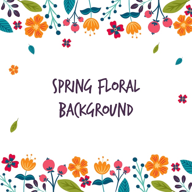 Spring Flower / Floral Border / Wreath Background Printed Template