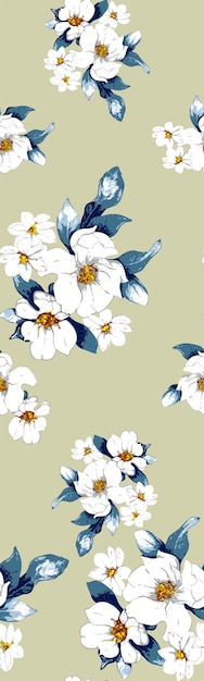 Spring flower repeat design vector illustration Fabric design