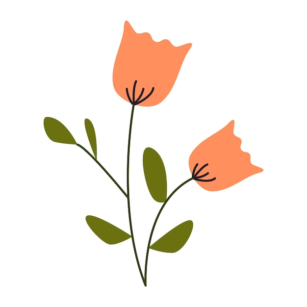 Spring flower simple vector illustration