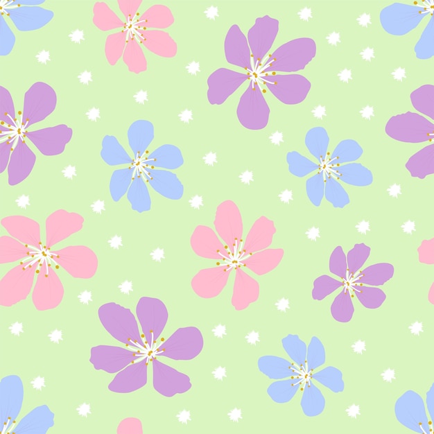 Spring flowers abstract seamless pattern