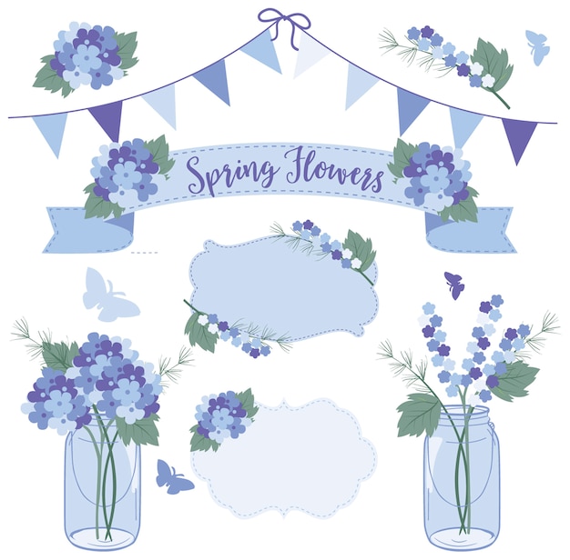 Spring flowers in mason jars, get well soon