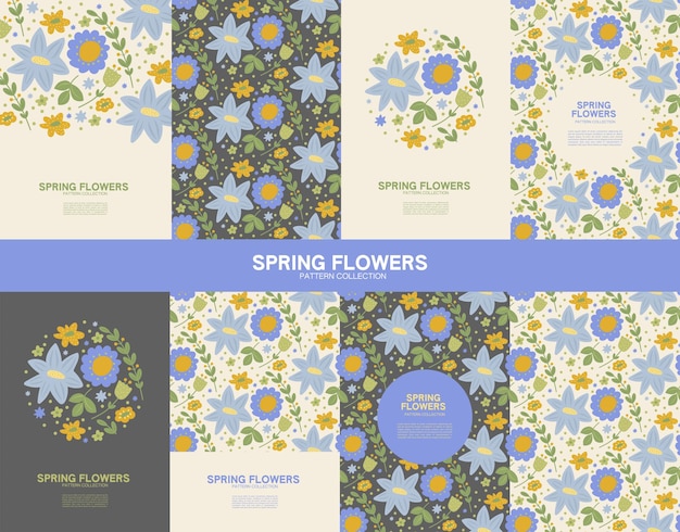 Spring flowers seamless pattern for postcard card invitation card textile