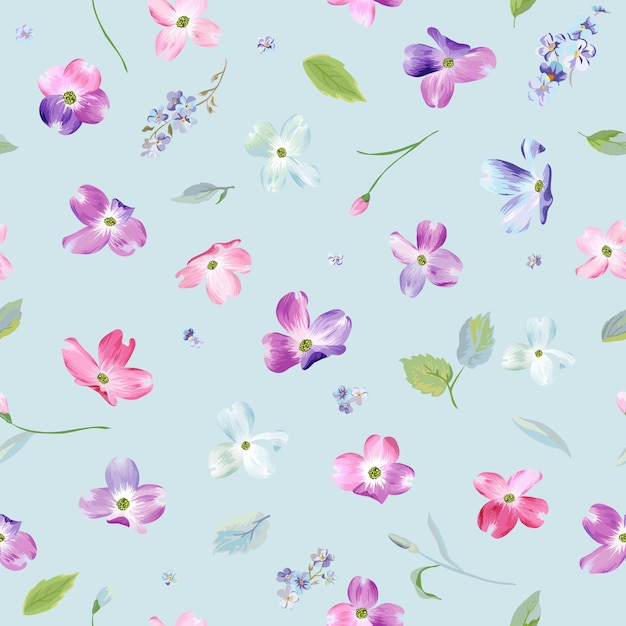 Spring Flowers Seamless Pattern