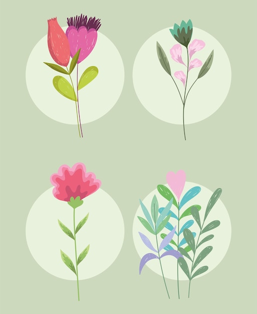 spring flowers set