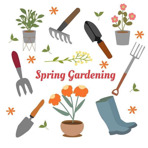 Spring Gardening Element Bundles Illustration