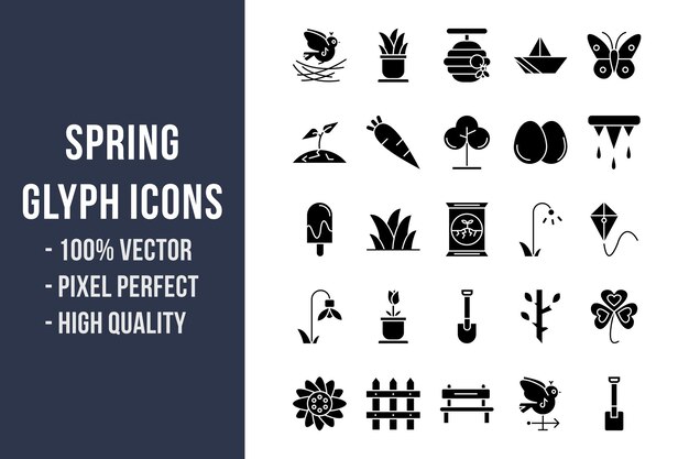 Spring Glyph Icons