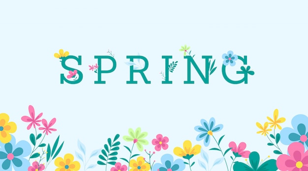 Spring  illustration . Flowers of spring 