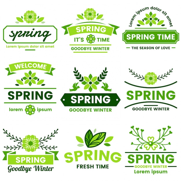 Vector spring retro vintage vector label for banner