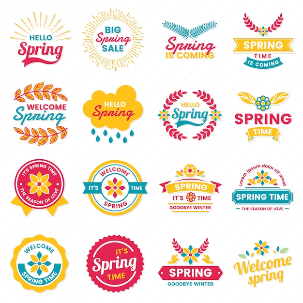 Vector spring retro vintage vector label