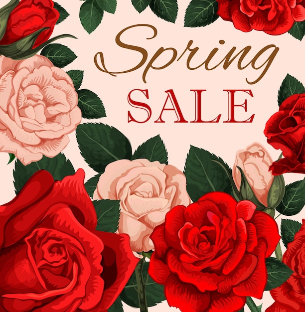 Spring sale advertising poster