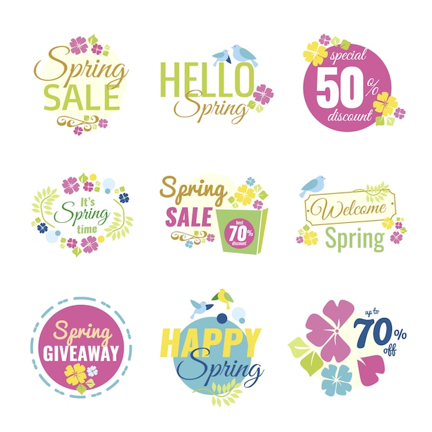 Spring Sale Colorful Design Elements