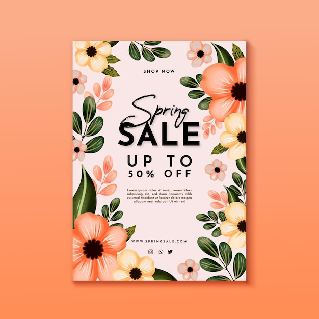 Spring sale flyer template design