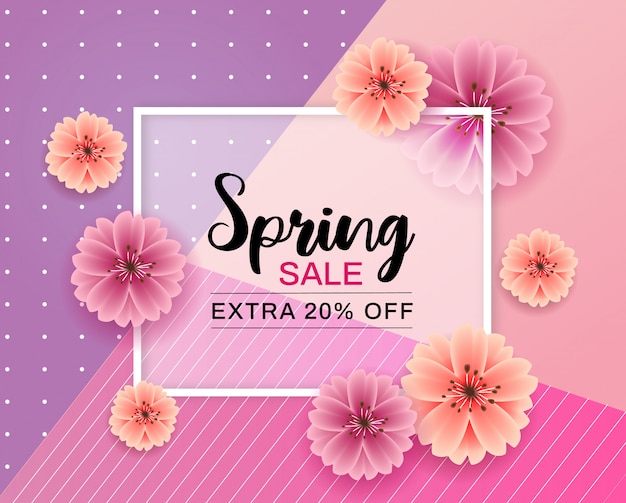 Spring sale with flower