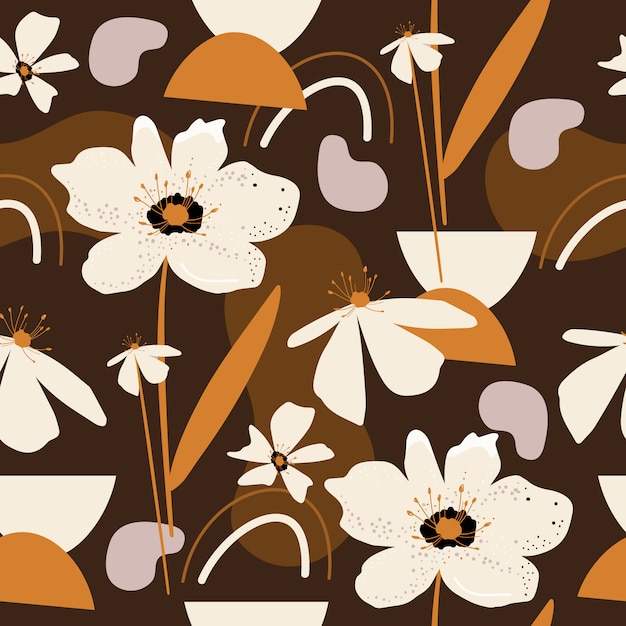 Spring seamless pattern with florals.