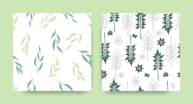 Spring seamless patterns with eucalyptus foliage