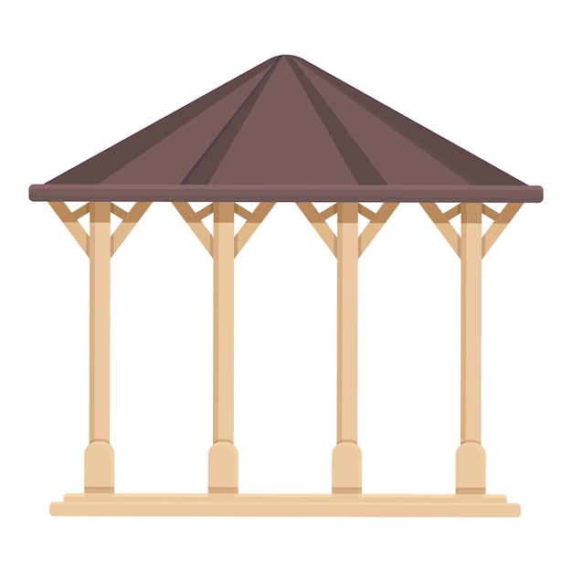 Spring shelter icon cartoon vector Park building Wood nature