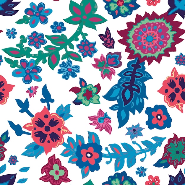 Spring or summer floral blossom seamless pattern