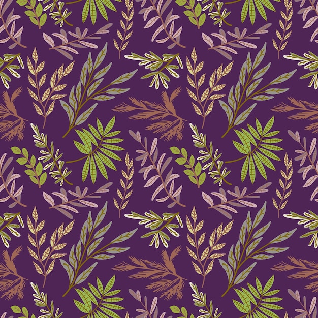 Spring theme seamless pattern design with flower and leaf shape element