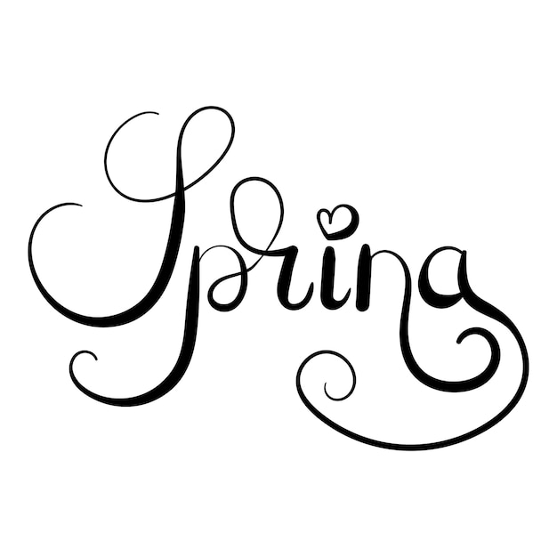 Spring Trendy script lettering design Hello Spring