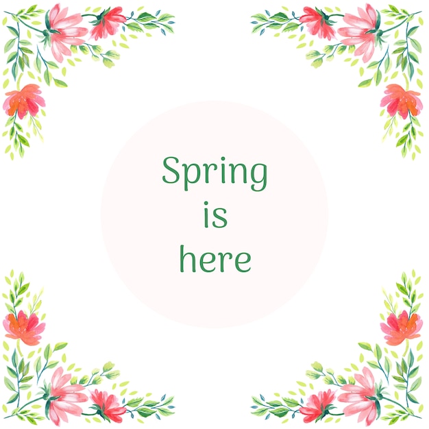 Spring watercolor floral background