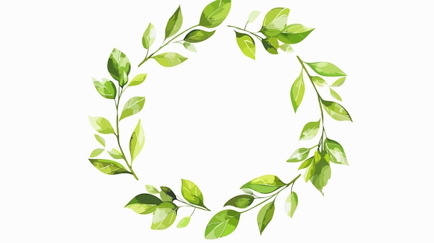 Spring Wreath Circle Leaves Frame Flat Icon Vector Illustration