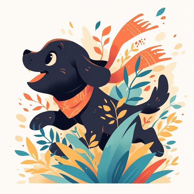 Vector sprocker running through leaves