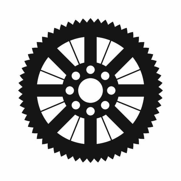 Sprocket from bike icon in simple style isolated on white background