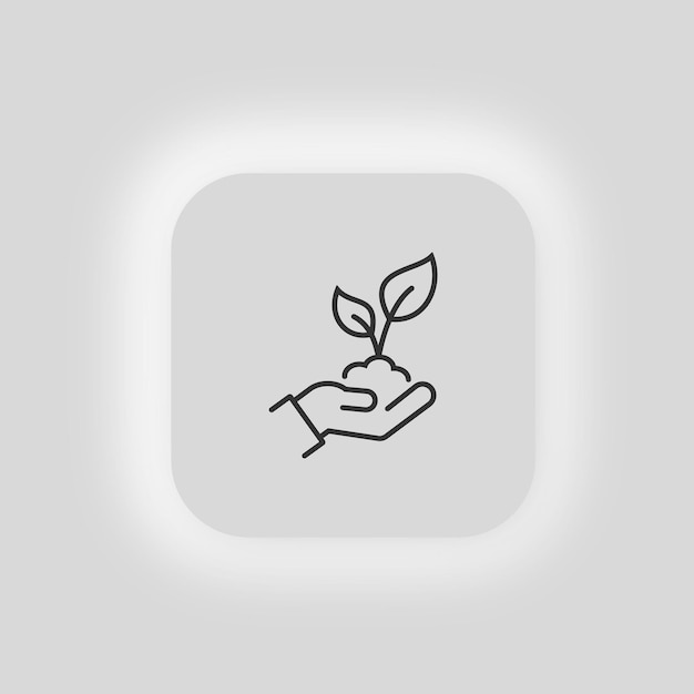 Sprout in hand icon Leaf and hand vector desing