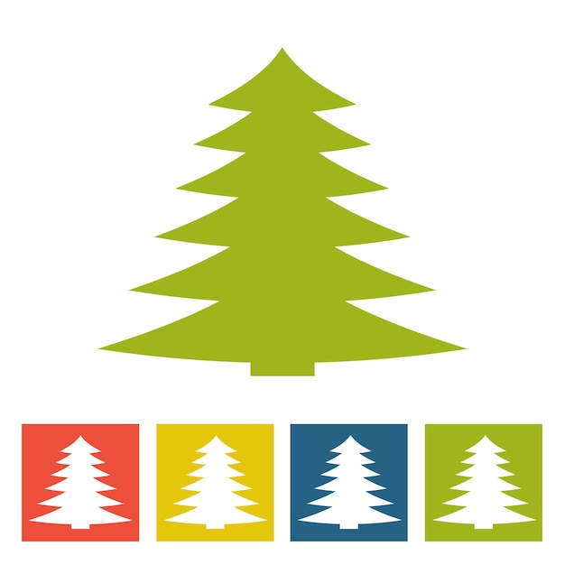 Spruce. New Year icon. Vector illustration