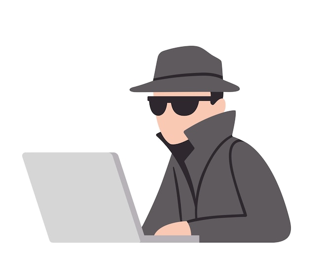 Spy agent surveillance illustration