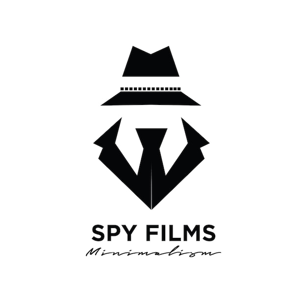 Spy secret film Studio Cinema movie Film Production logo design vector icon illustration