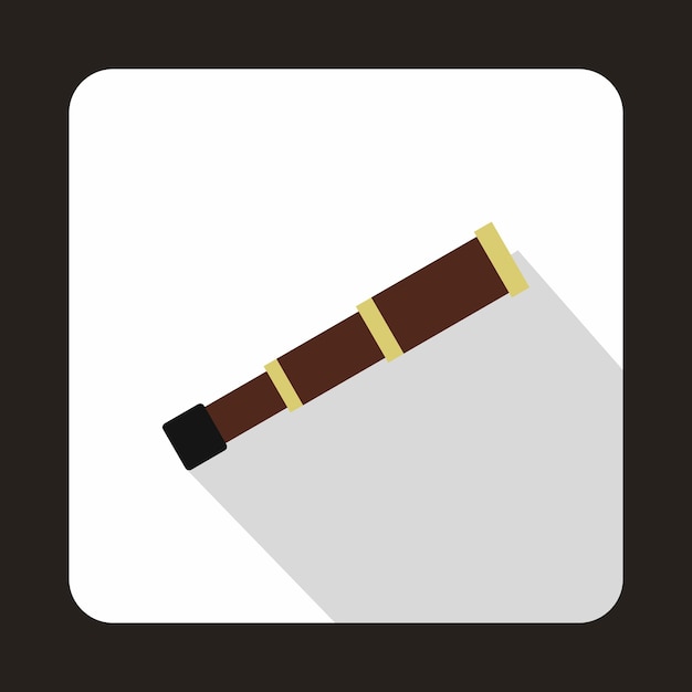 Spyglass icon in flat style isolated with long shadow